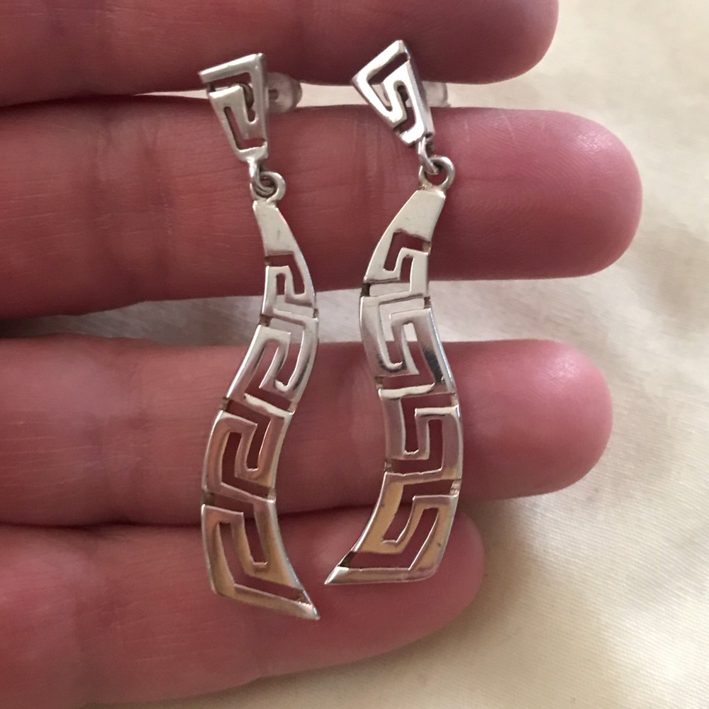 Geometric, Sterling Silver Dangle Earrings